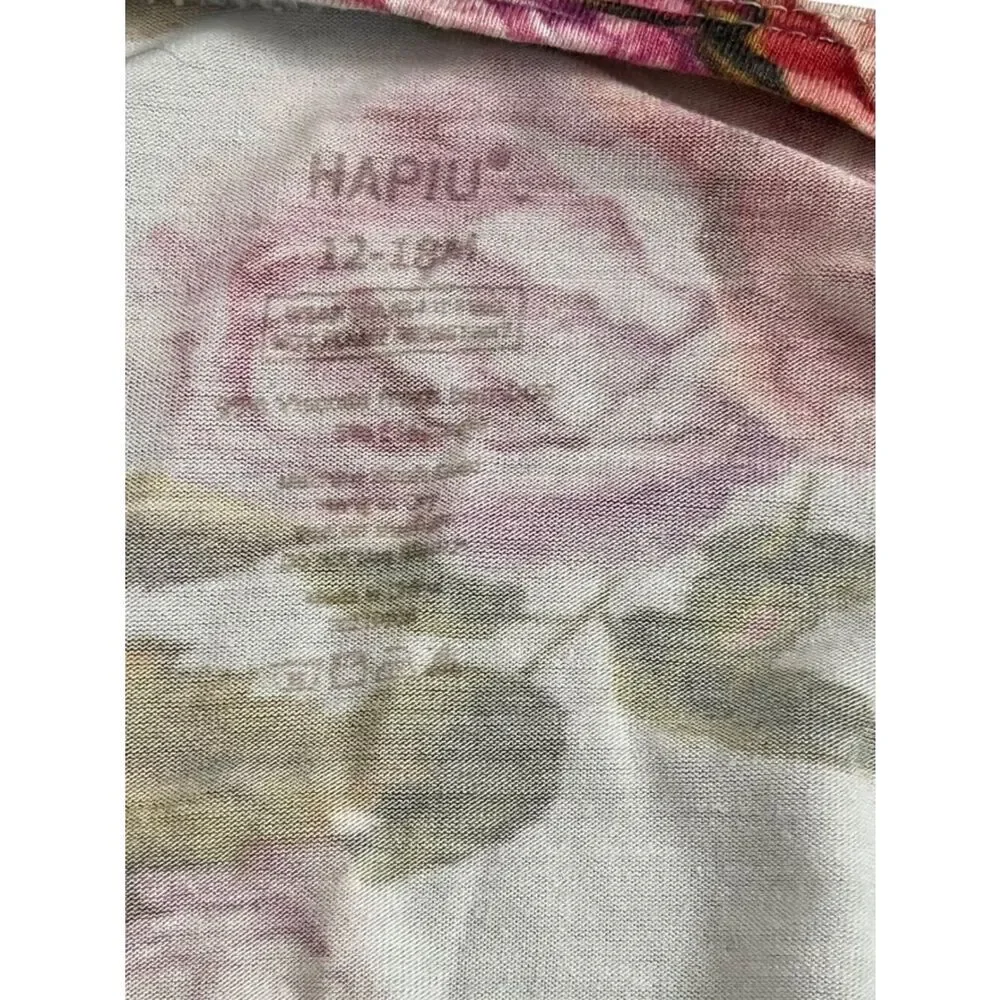 HAPIU Bamboo Light Blue with Roses Dual Zip Footie Sleeper Pajama Size 12-18M